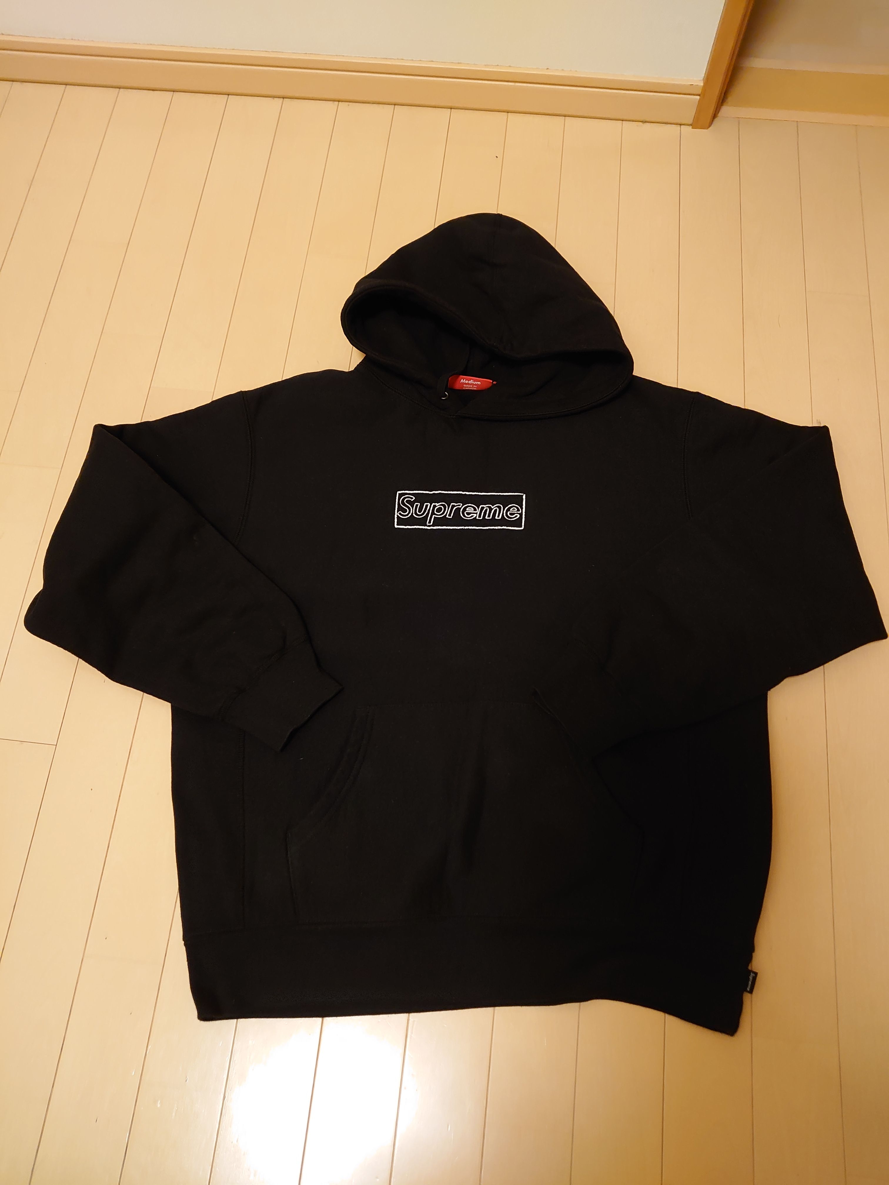 Supreme KAWS Chalk Logo Hooded Sweatshirt "Black"(2021)