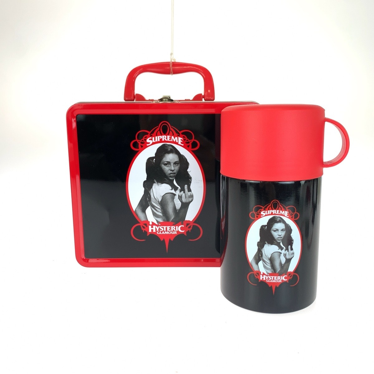 新品未使用 Supreme シュプリーム Supreme×Hysteric Glamour Lunch Box Set ブラック レッド シルバー金具 スチール ステンレス/ その他小物 604741 【中古】