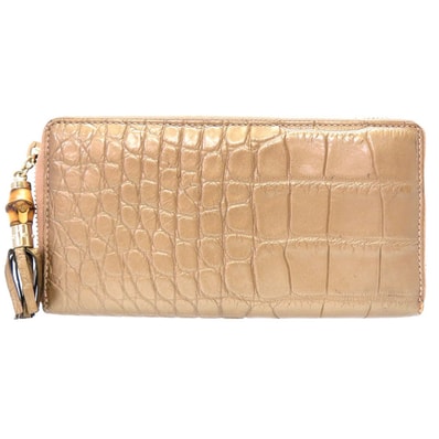 グッチ 307984 クロコダイル ピンク 長財布