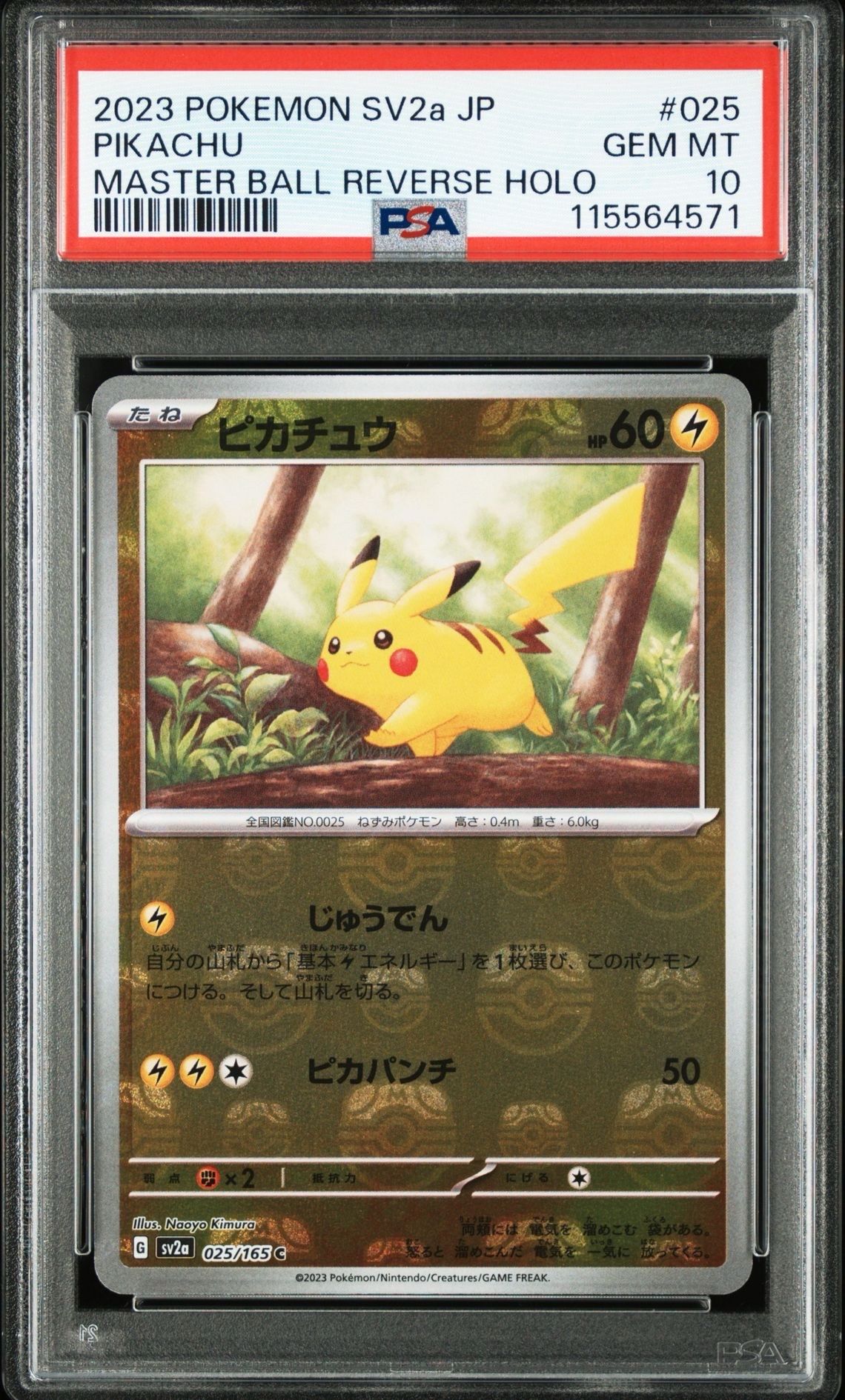 ピカチュウ C: マスターボールミラー (マスボピカチュウ) [SV2a 025/165](強化拡張パック「ポケモンカード151」)