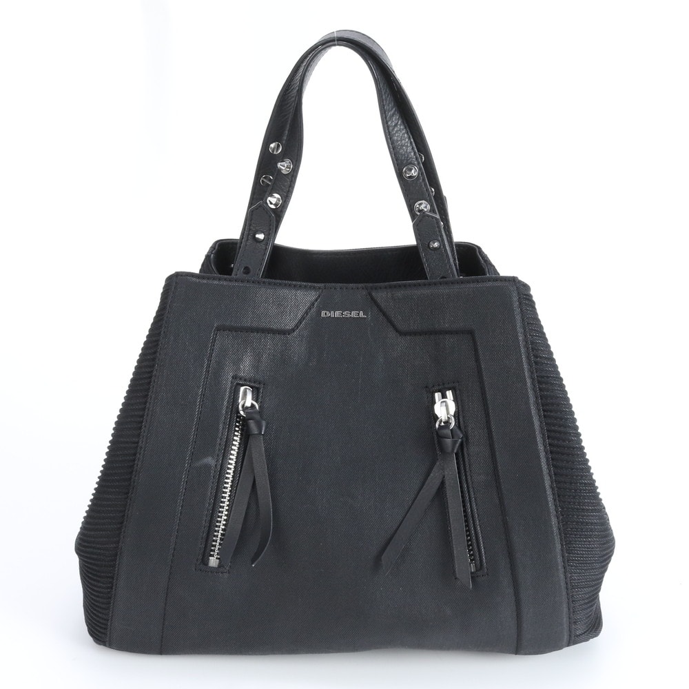ディーゼル トート バッグ レザー×キャンバス