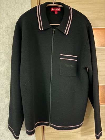 Supreme Zip Up Polo Sweater "Black"