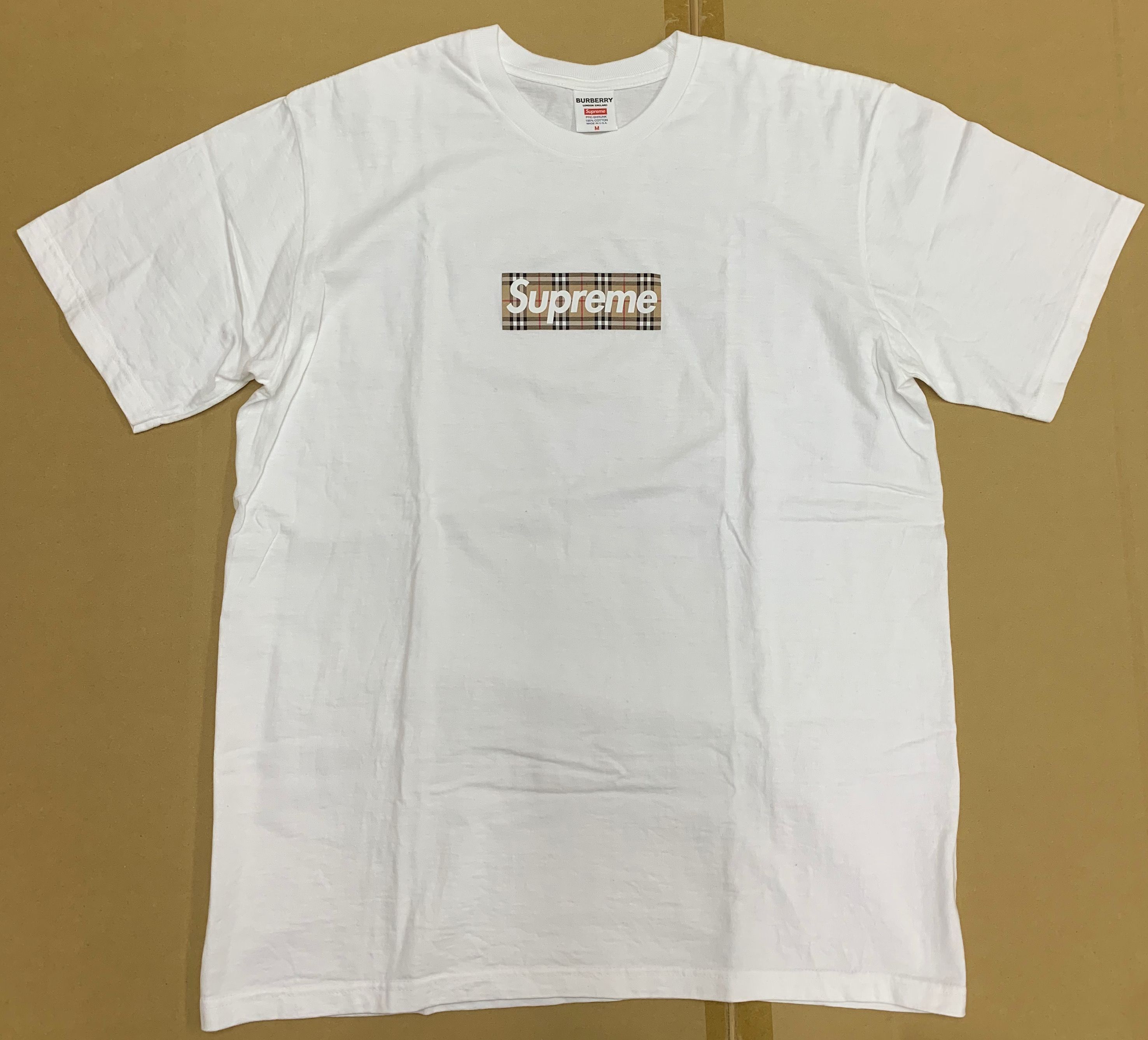 Supreme / Burberry Box Logo Tee "White"
