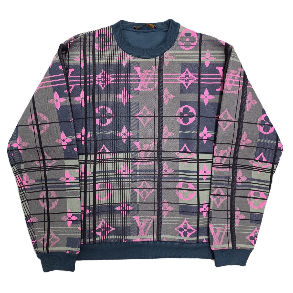 LOUIS VUITTON ルイ・ヴィトン 21SS モノグラム ジャガード スウェット HKY75WZRW L コットン ピンク メンズ【中古】
