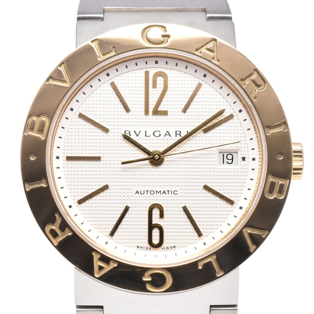 値下 ブルガリ BVLGARI BB38WSGD AUTO/N ブルガリブルガリ SS/K18YG シルバー 自動巻き メンズ 良品 箱・保証書付き 腕時計 G#147311