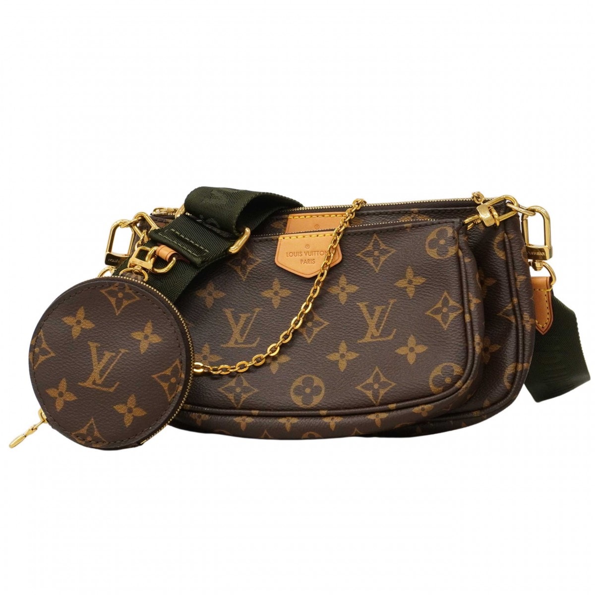 【6db2190】ルイヴィトン ハンドバッグ モノグラム ミュルティポシェットアクセソワール M44813 カーキ ブラウン 2wayバッグ【中古】レディース