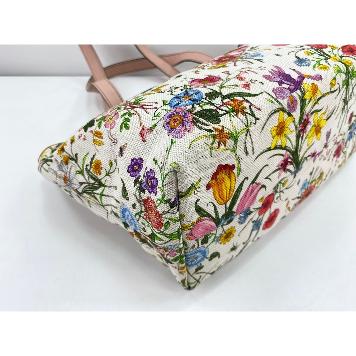 D (傷や汚れあり)】グッチ GUCCI フローラキャンバス トートバッグ