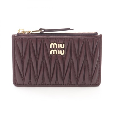ミュウ ミュウ Miu Miu MATELASSE'MIU マテラッセ コインケース 財布 レザー レディース ボルドー系 5MB06MAFPPF0007 【新品】