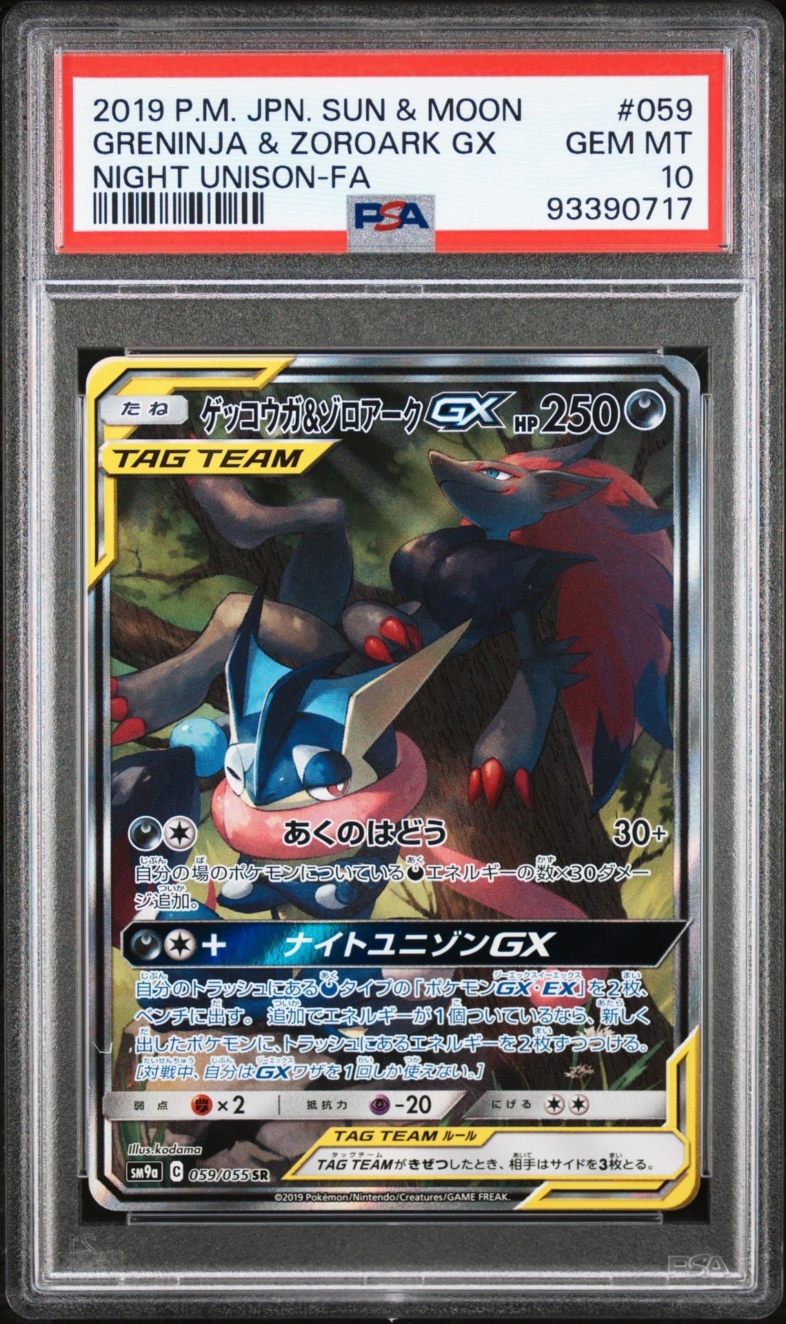 ゲッコウガ&ゾロアークGX SR: SA[SM9a 059/055](強化拡張パック「ナイトユニゾン」)