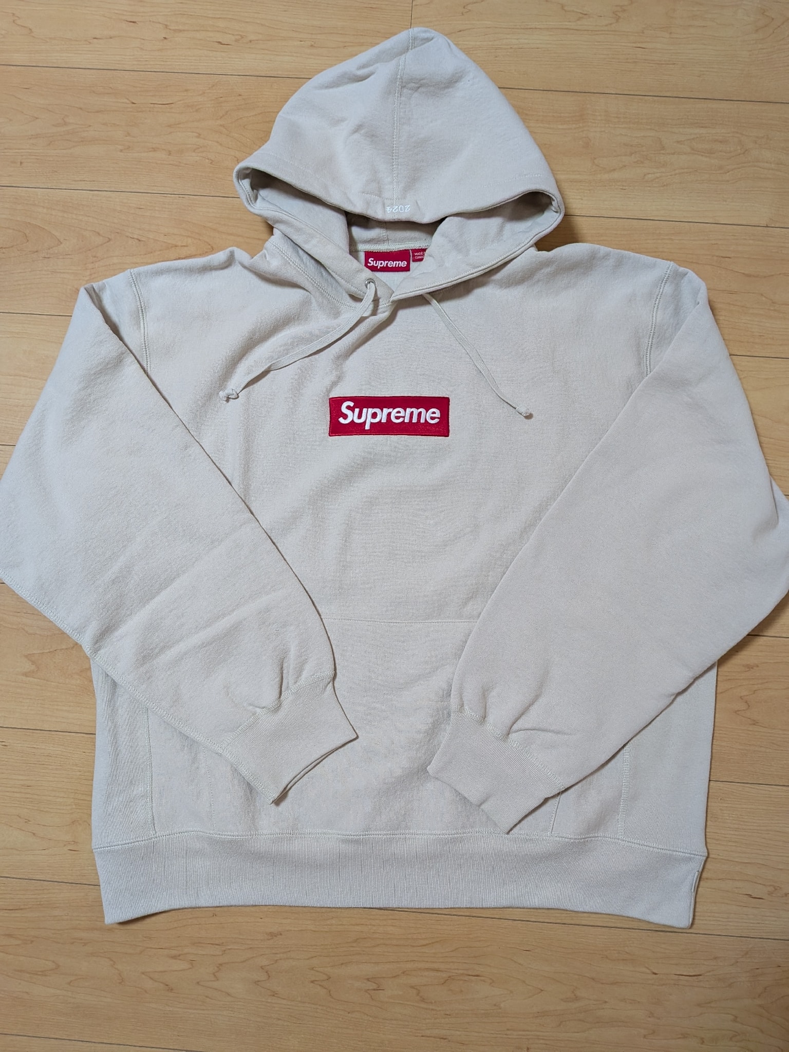 Supreme Box Logo Hooded Sweatshirt "Stone" (24FW)