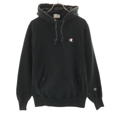 Champion チャンピオン リバースウィーブ 長袖 スウェットパーカー S ブラック プルオーバー 裏起毛