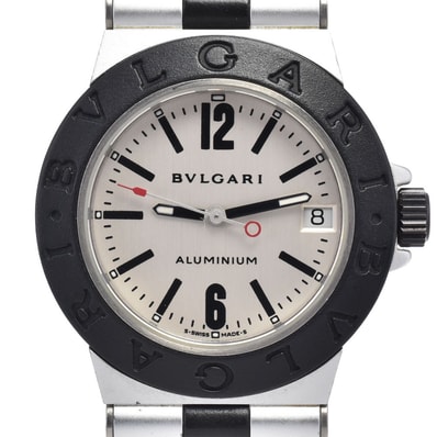 ブルガリ BVLGARI AL32TA アルミニウム デイト シルバー クォーツ ユニセックス 腕時計 L#148226