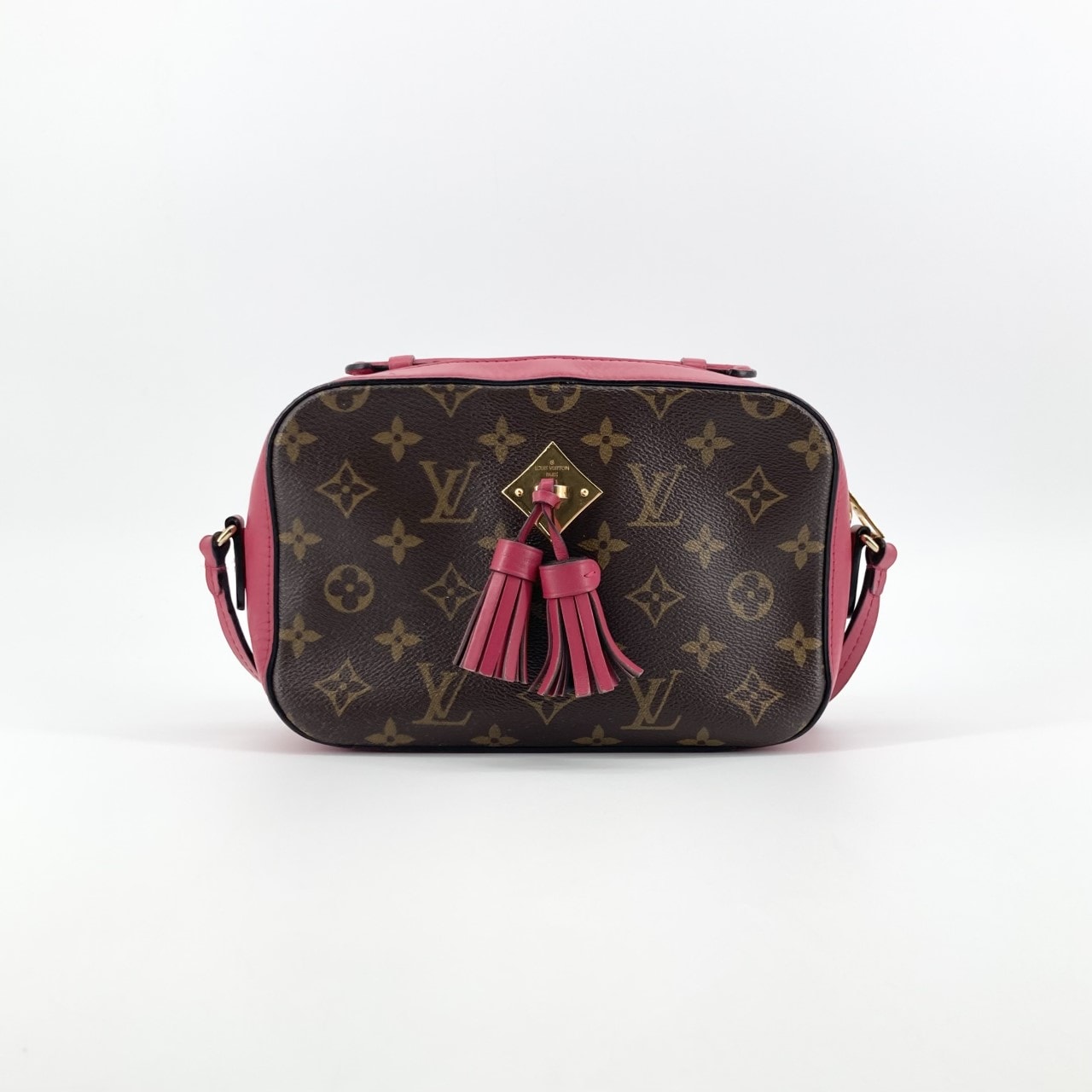 LOUIS VUITTON(ルイ・ヴィトン) モノグラムキャンバス サントンジュ タッセル M43557 ショルダーバッグ ブラウン×ピンク