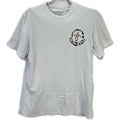 モンクレール 25SS T-SHIRT SS ホワイト コットン ロゴプリント ショートスリーブカットソー M