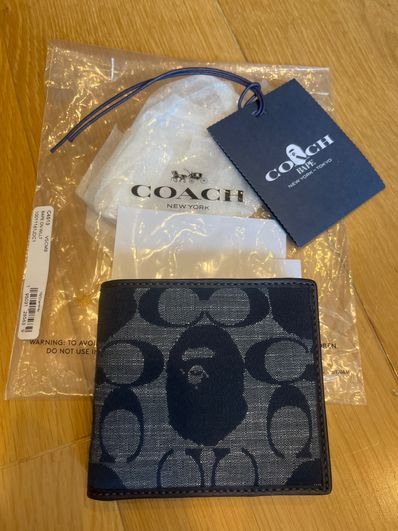 BAPE X COACH Coin Wallet "Navy"