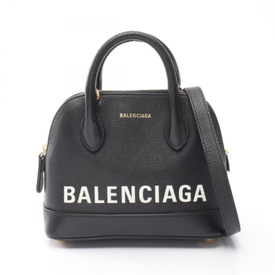 バレンシアガ BALENCIAGA ビルトップハンドルXXS 2WAY ハンドバッグ バッグ レザー レディース ブラック系 525050 【中古】