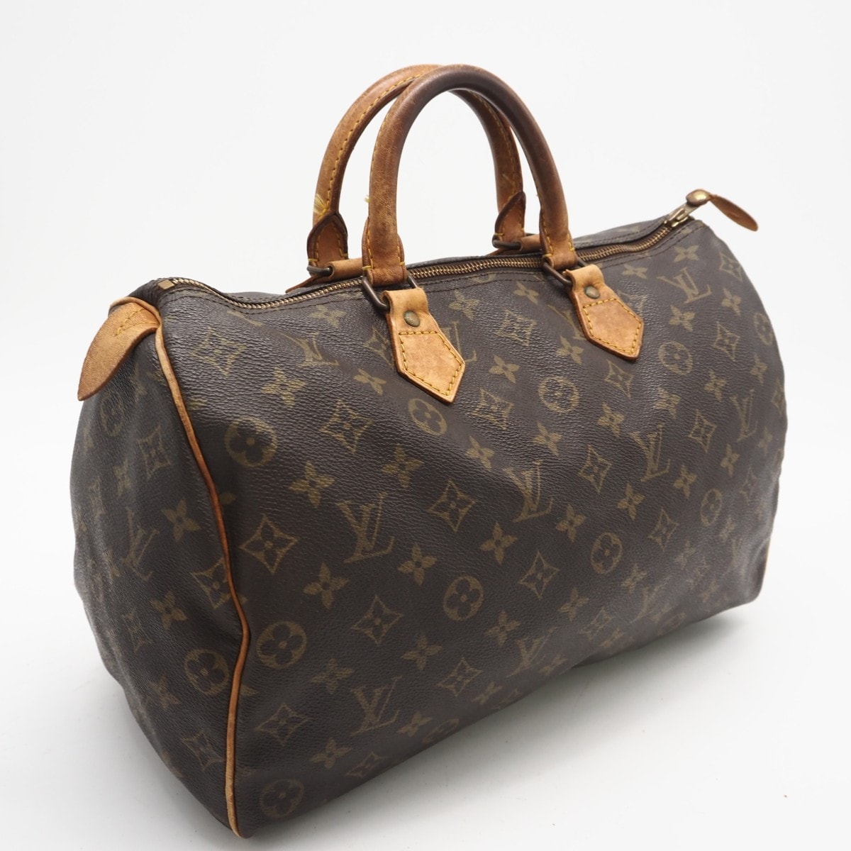 LOUIS VUITTON ルイ・ヴィトン モノグラム キャンバス スピーディ35 M41524 ハンドバッグ ブラウン コーティングキャンバス レザー レディース