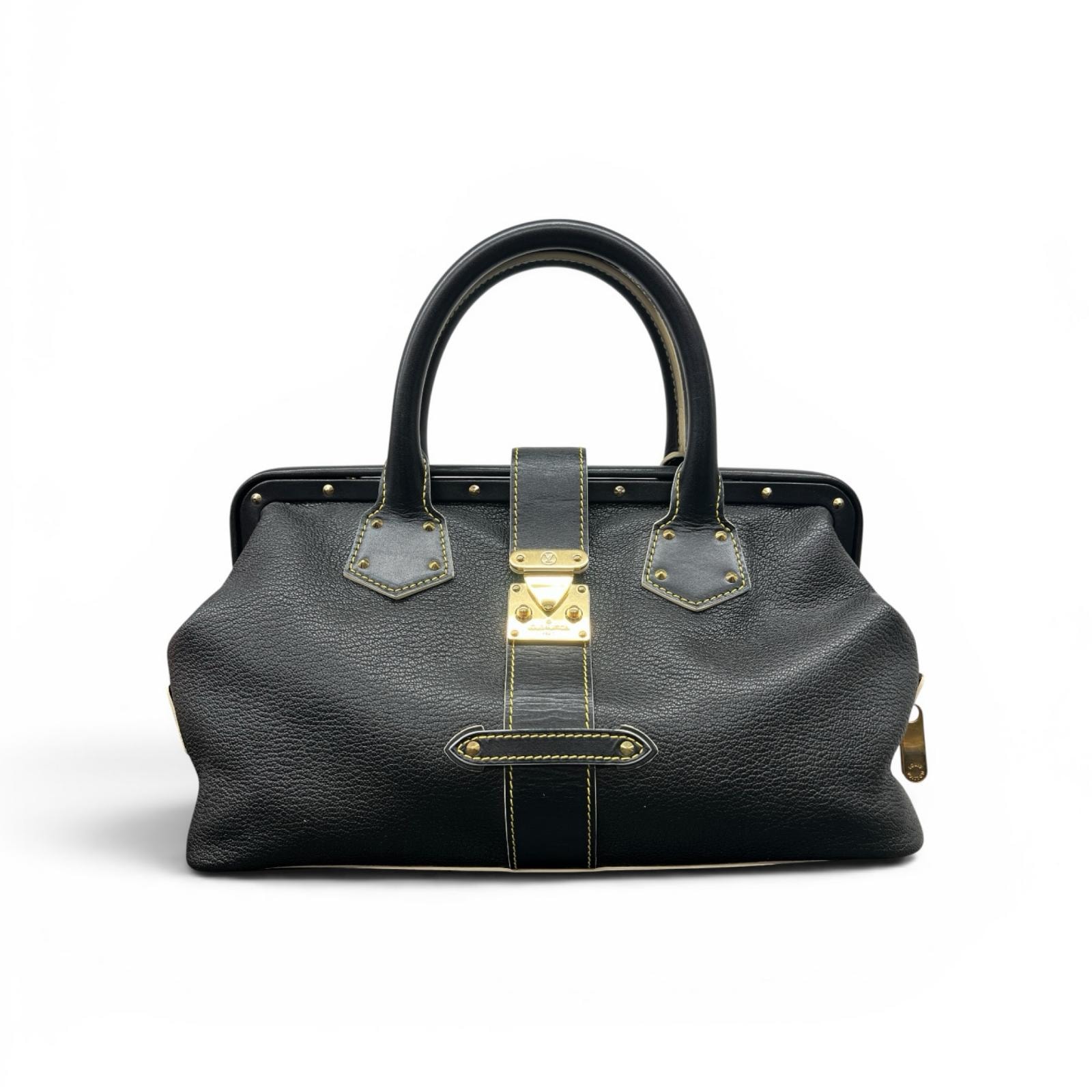 LOUIS VUITTON 希少 美品 ルイヴィトン アンジェニューPM ノワール スハリ ハンドバッグ M91805 レザー TH0054 ブラック ドクターズバッグ ヴィンテージ LV ABランク 中古 鑑定済 ヴィトンバッグ