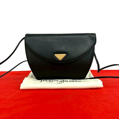 YVES SAINT LAURENT イヴ・サンローラン YSL ロゴ 金具 レザー ショルダーバッグ ブラック
89628