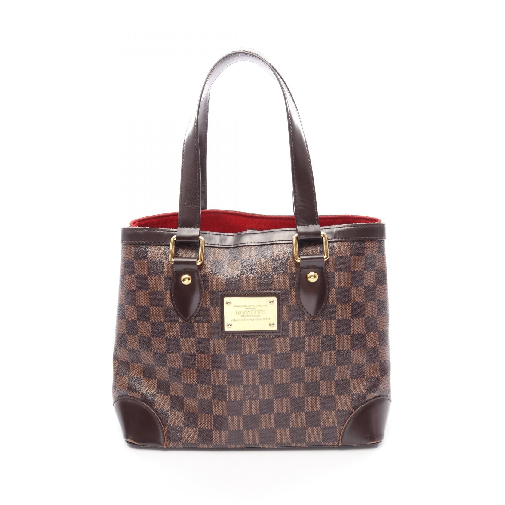 ルイ・ヴィトン LOUIS VUITTON ハムステッドPM ダミエエベヌ トートバッグ バッグ PVCコーティングキャンバス レザー レディース ブラウン系 N51205 【中古】