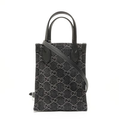 グッチ GUCCI GGデニム ミニトート ハンドバッグ【中古】