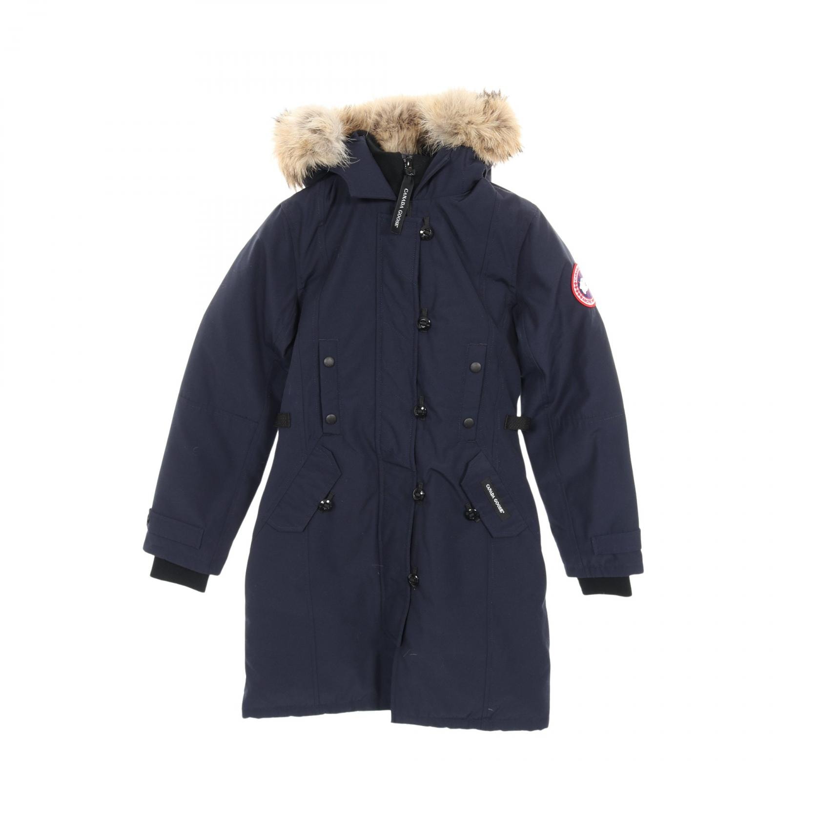 カナダグース CANADA GOOSE KENSINGTON PARKA FUSION FIT ダウンジャケット 衣料品 アウター ポリエステル レディース ネイビー系 【中古】
