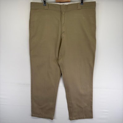 古着 ディッキーズ Dickies パンツ ワークパンツ チノパン スラックス 874 ジッパーフライ ストレート w42 L32 ベージュ系 メンズ