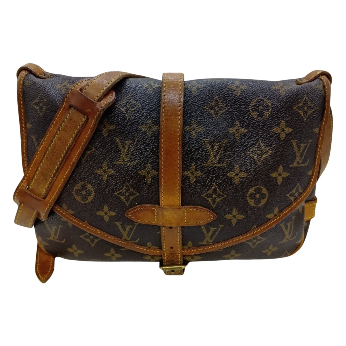 LOUIS VUITTON ルイヴィトン モノグラム ソミュール30 ショルダーバッグ M42256 ブラウン
