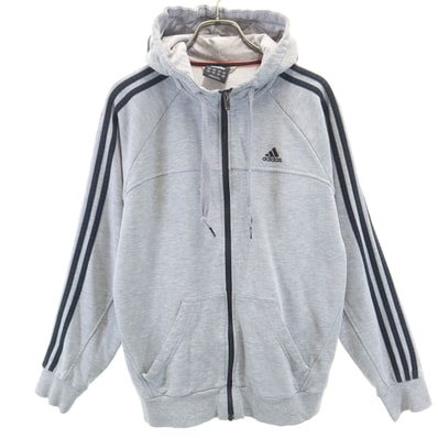 adidas アディダス 長袖 スウェット ジップパーカー M グレー