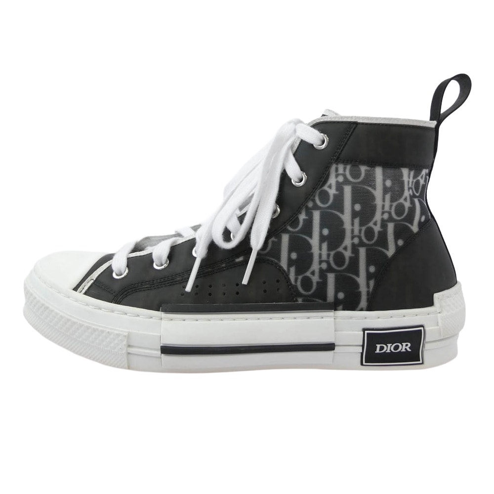Dior ディオール スニーカー B23 オブリーク ロゴ ハイカット スニーカー ブラック系 41【中古】