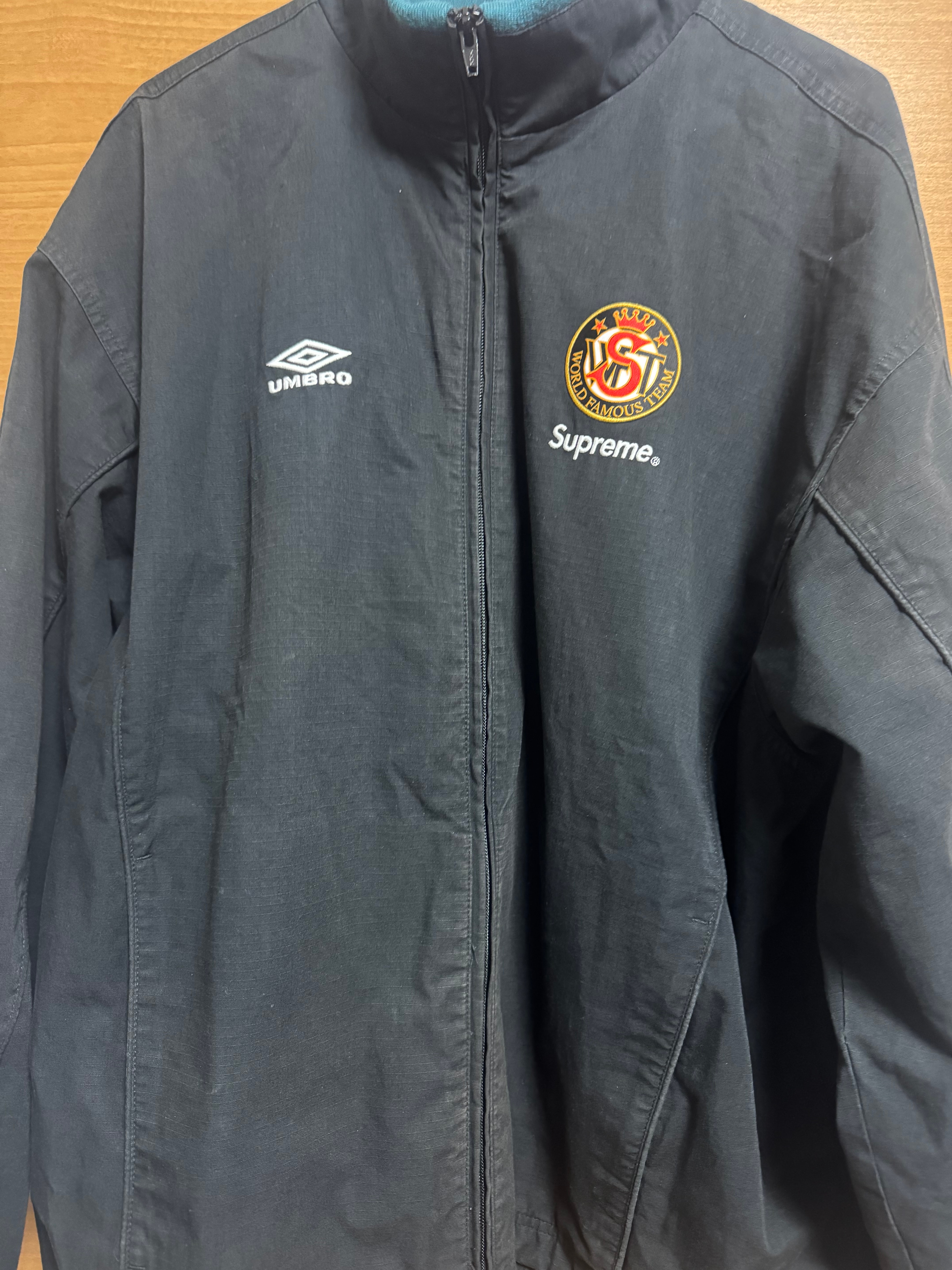 シュプリーム アンブロ コットン リップストップ トラック ジャケット "ブラック"