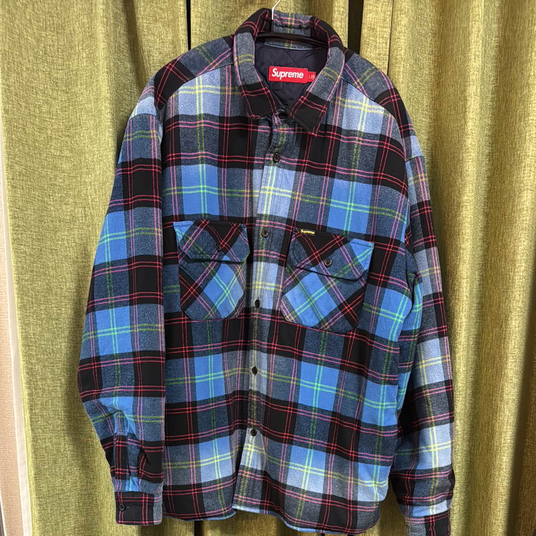 Supreme Quilted Lined Denim Snap Shirt 