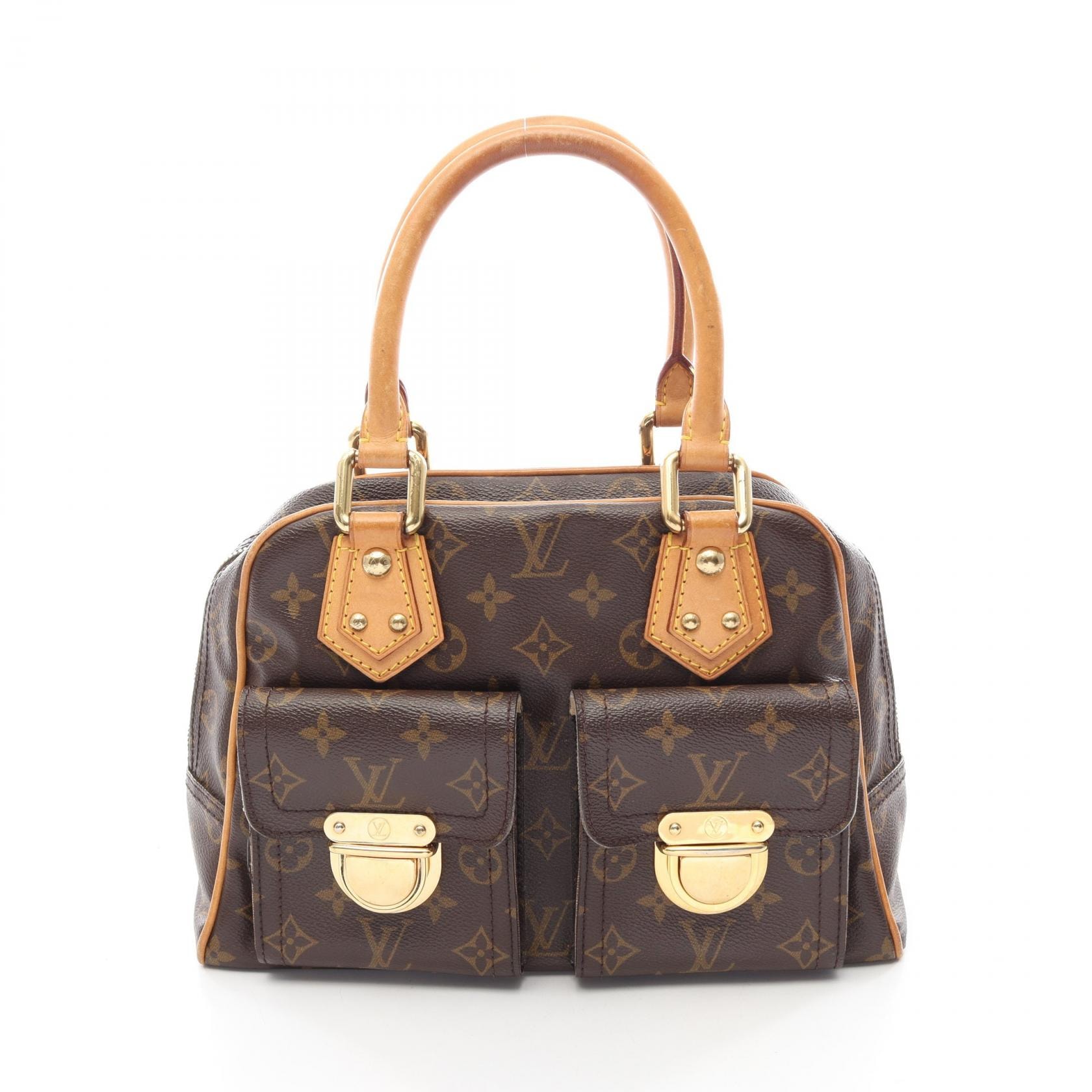 ルイ・ヴィトン LOUIS VUITTON マンハッタンPM モノグラム ハンドバッグ バッグ PVCコーティングキャンバス レザー モノグラム レディース ブラウン系 M40026 【中古】