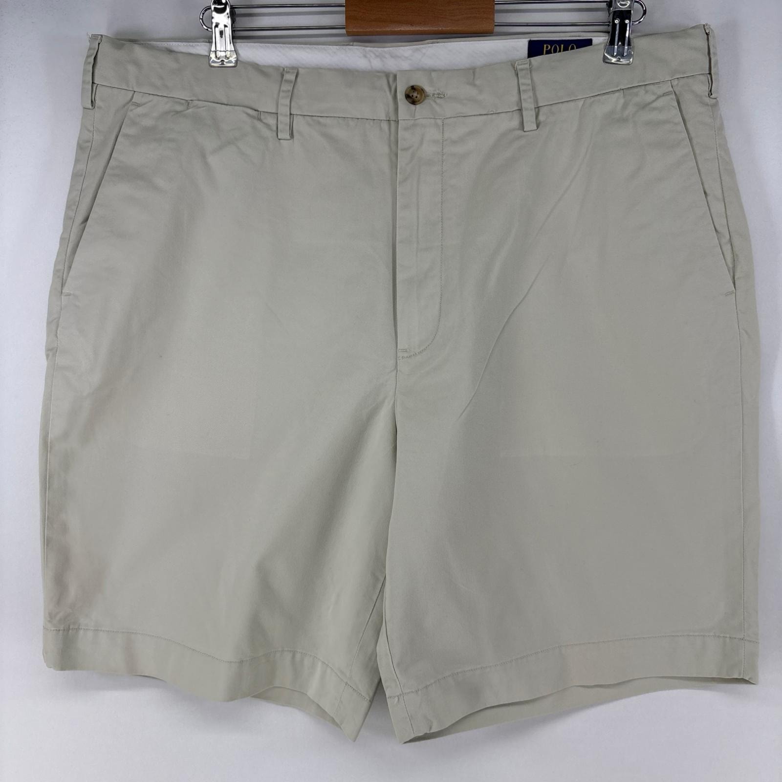 古着 ポロ・ラルフローレン POLO RALPH LAUREN ショートパンツ チノパン 大きいサイズ ワンポイントロゴ ジップ w38 アイボリー メンズ