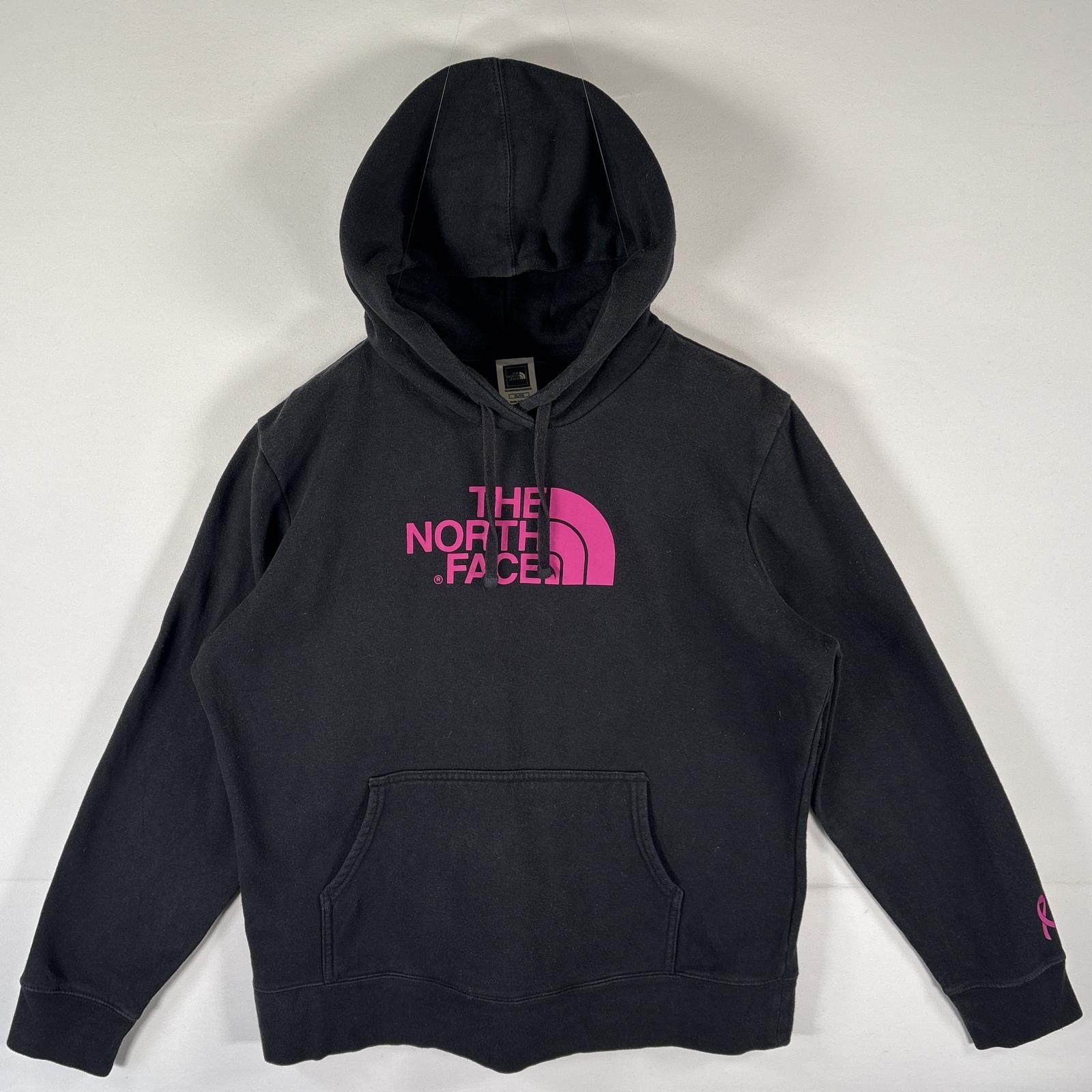 古着 ザ・ノースフェイス THE NORTH FACE パーカー スウェット プルオーバー ビッグロゴプリント  XL  ブラック レディース