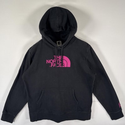 古着 ザ・ノースフェイス THE NORTH FACE パーカー スウェット プルオーバー ビッグロゴプリント XL ブラック レディース