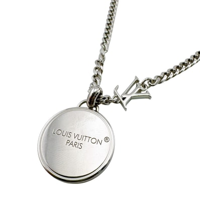 ルイヴィトン LOUIS VUITTON ネックレス ダミエステープル サークル M02446 シルバー