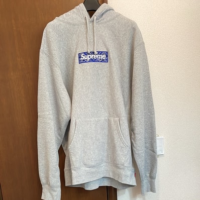 Supreme Bandana Box Logo Hooded Sweatshirt "Grey"