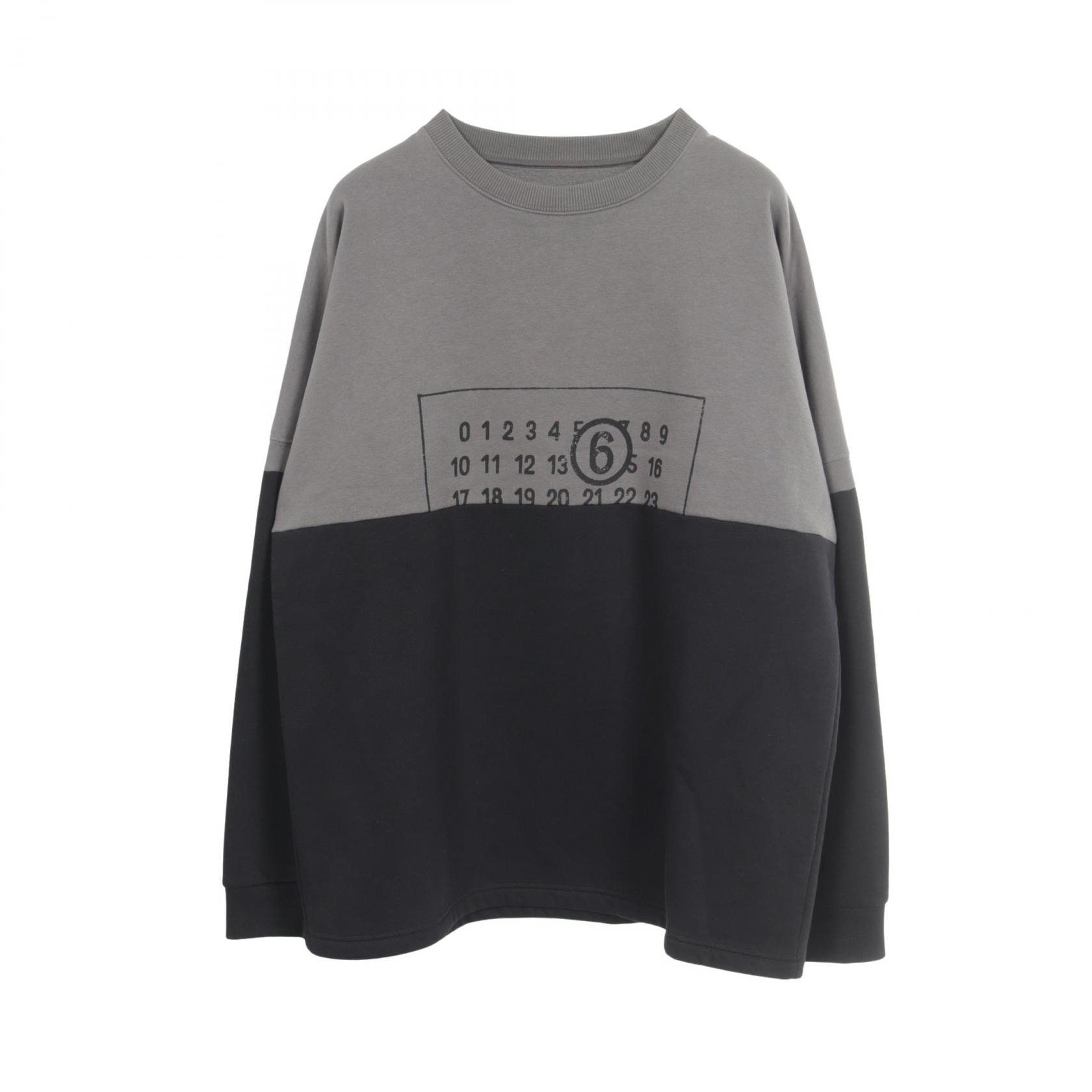 エムエムシックス MM6 Split Number Logo Sweatshirt スウェット 衣料品 トップス - レディース ブラック系 / グレー系 【中古】