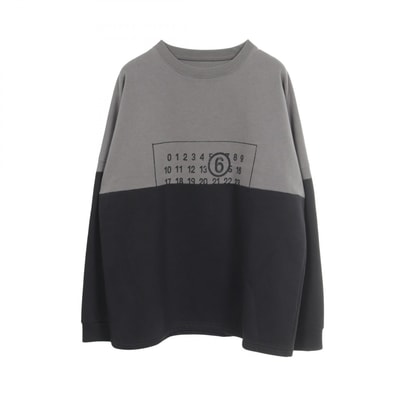 エムエムシックス MM6 Split Number Logo Sweatshirt スウェット 衣料品 トップス - レディース ブラック系 / グレー系 【中古】