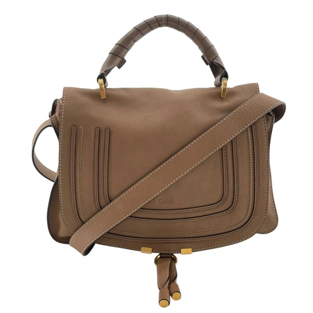 Chloe クロエ ショルダーバッグ マーシー 2WAY ミディアムサイズ 斜め掛け 3S0917    ブラウン 茶 ゴールド金具 レディース【中古品】