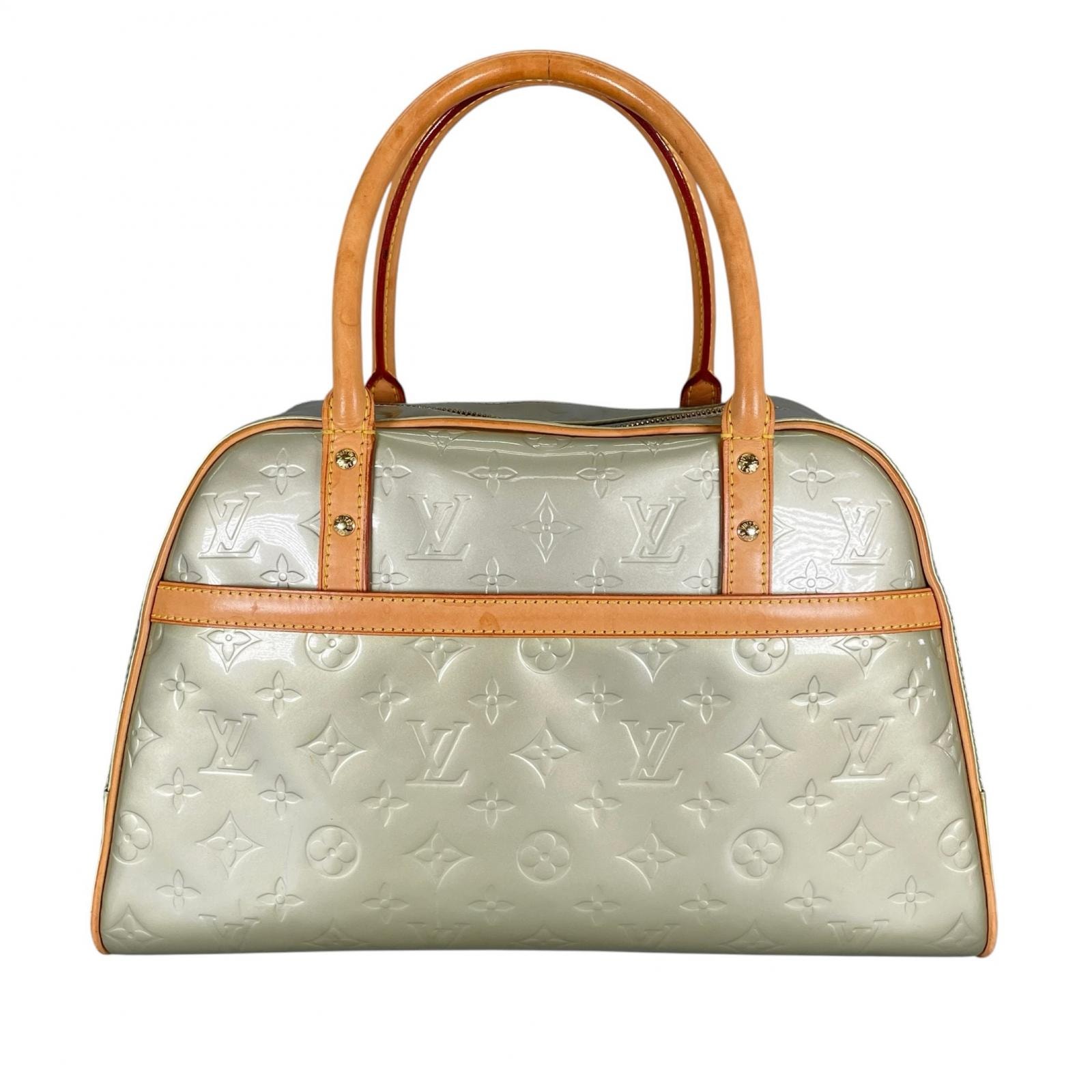 LOUIS VUITTON ルイ・ヴィトン トンプキンス スクエア M91150 ハンドバッグ モノグラムヴェルニ グリーン レディース【中古】