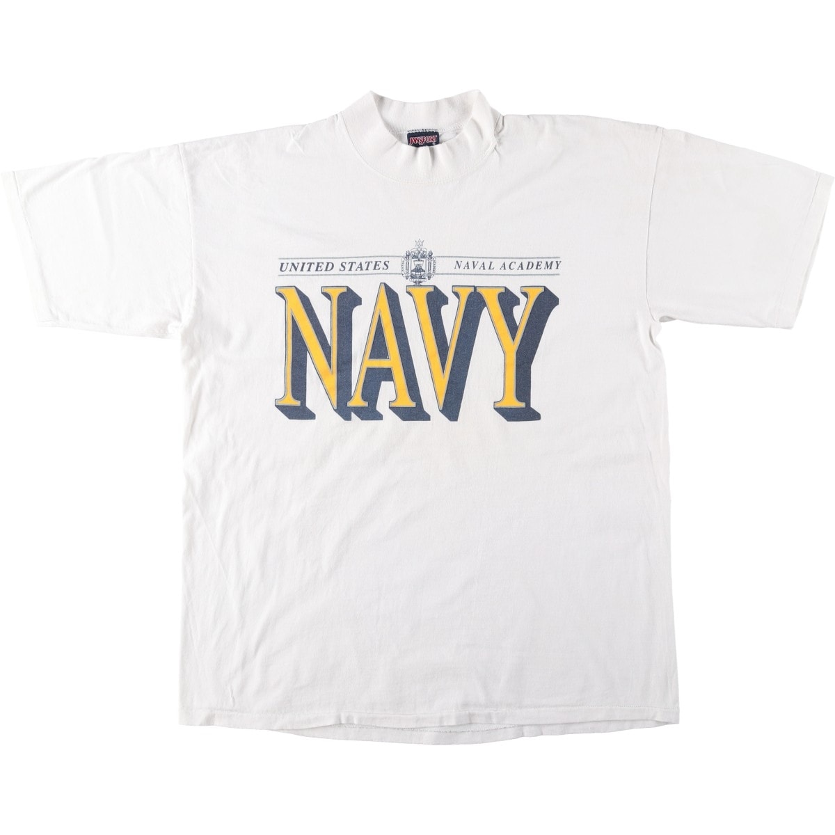 古着 90年代 ジャンスポーツ JANSPORT USNA 海軍兵学校 モックネック カレッジTシャツ USA製 メンズXL相当 ヴィンテージ/eaa654269
