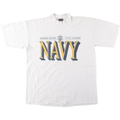 古着 90年代 ジャンスポーツ JANSPORT USNA 海軍兵学校 モックネック カレッジTシャツ USA製 メンズXL相当 ヴィンテージ/eaa654269