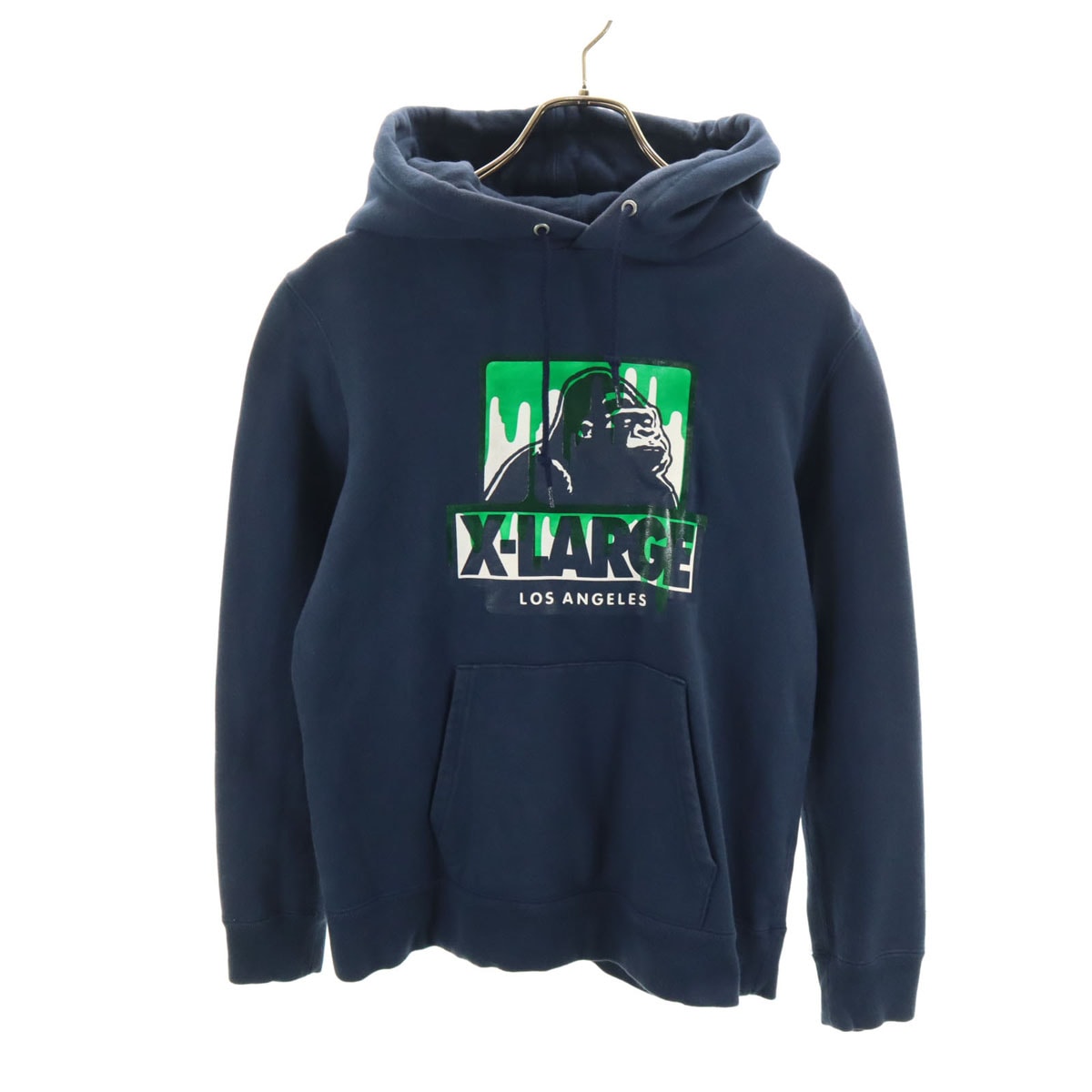 XLARGE エクストララージ 長袖 スウェットパーカー S ネイビー