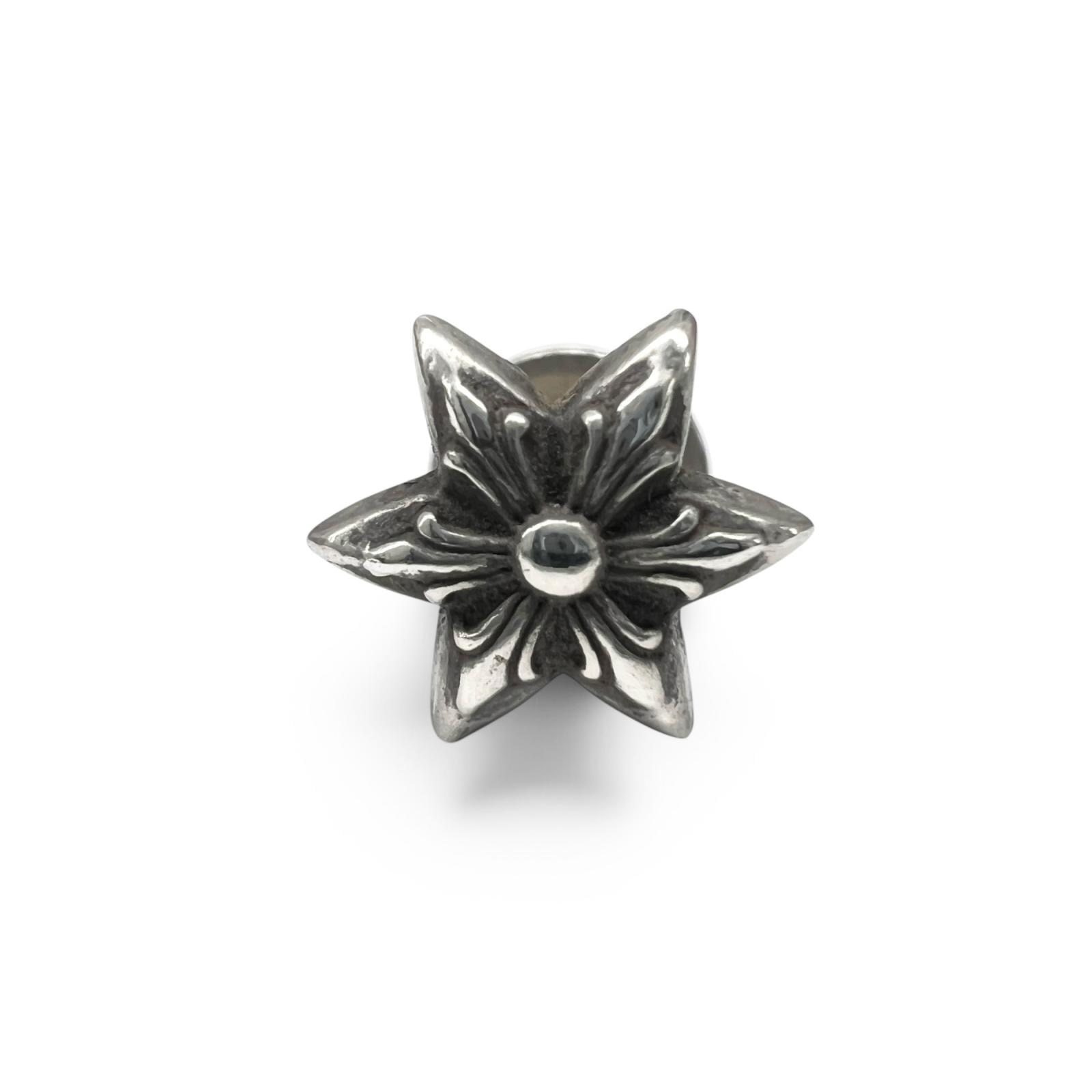 CHROME HEARTS 美品 クロムハーツ STUD CUT OUT STAR スタッド カットアウト スター ピアス 片耳 SV925 14K シルバー インボイス・袋付属 クロス クロム アクセサリー ABランク 中古 鑑定済 クロムピアス