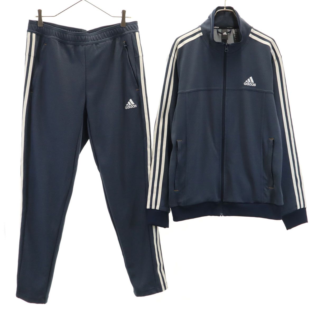 adidas アディダス 長袖 ジャージジャケット 上下セットアップ XL ネイビー系
