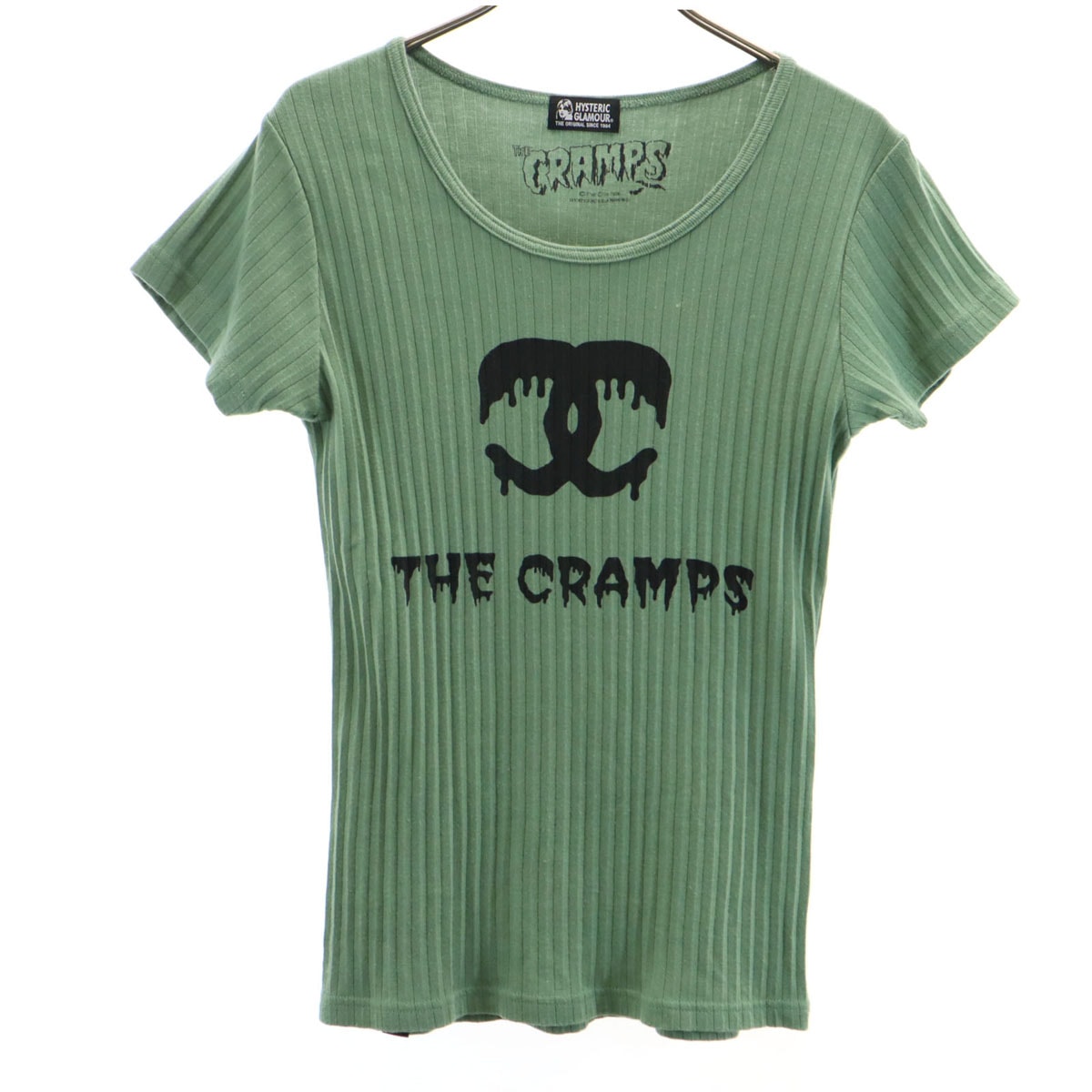 HYSTERIC GLAMOUR ヒステリックグラマー ザクランプス THE CRAMPS コラボ 日本製 半袖 Tシャツ F グリーン系