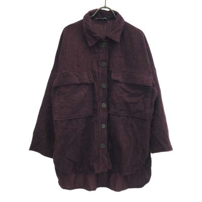 ZARA ザラ 長袖 コーデュロイシャツ S パープル