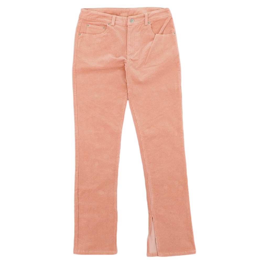 ガニー 美品 コーデュロイ スリット入り ストレートパンツ ボトムス レディース ピンク 36 36